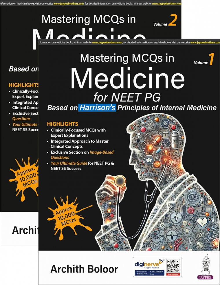 Mastering MCQs in Medicine for NEET PG (2 Volumes) (Converted PDF)