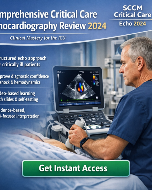 SCCM Critical Care Echocardiography Review 2024 (Videos + Slides + Quiz)