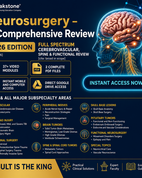 Neurosurgery – A Comprehensive Review 2026 (Videos + PDFs)