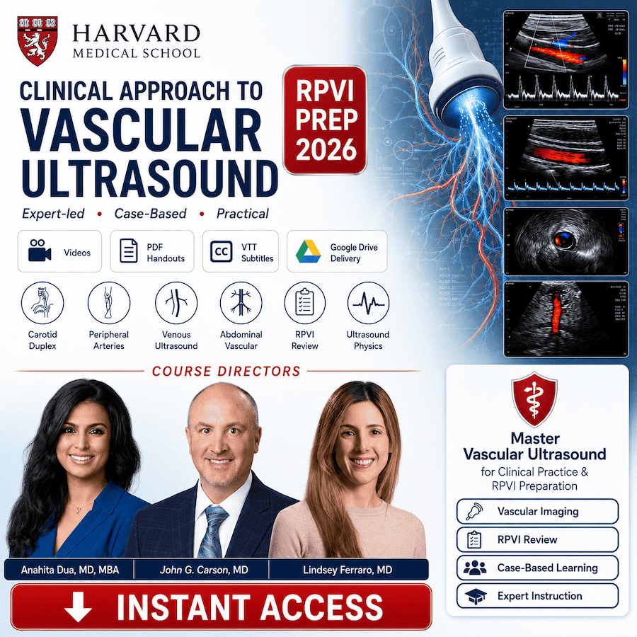 Clinical Approach to Vascular Ultrasound and RPVI Prep Course 2026
